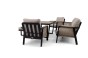 Zestaw mebli ogrodowych z aluminium PROVENCE | Czarny + imitacja drewna | Beżowe poduszki OUTLET-8