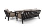 Zestaw mebli ogrodowych z aluminium PROVENCE | Czarny + imitacja drewna | Beżowe poduszki OUTLET-9