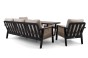 Zestaw mebli ogrodowych z aluminium PROVENCE | Czarny + imitacja drewna | Beżowe poduszki OUTLET-11