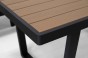 Zestaw mebli ogrodowych z aluminium PROVENCE | Czarny + imitacja drewna | Beżowe poduszki OUTLET-31
