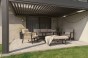 Zestaw mebli ogrodowych z aluminium PROVENCE | Czarny + imitacja drewna | Beżowe poduszki OUTLET-34