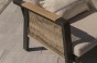 Zestaw mebli ogrodowych z aluminium PROVENCE | Czarny + imitacja drewna | Beżowe poduszki OUTLET-36