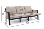 Zestaw mebli ogrodowych z aluminium PROVENCE | Czarny + imitacja drewna | Beżowe poduszki OUTLET-51