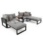 Zestaw mebli ogrodowych SANTORINI Plus | Aluminium czarny | Szare poduszki OUTLET-1