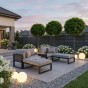 Zestaw mebli ogrodowych SANTORINI Plus | Aluminium czarny | Szare poduszki OUTLET-2