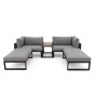 Zestaw mebli ogrodowych SANTORINI Plus | Aluminium czarny | Szare poduszki OUTLET-3