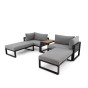 Zestaw mebli ogrodowych SANTORINI Plus | Aluminium czarny | Szare poduszki OUTLET-4