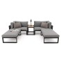Zestaw mebli ogrodowych SANTORINI Plus | Aluminium czarny | Szare poduszki OUTLET-18