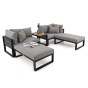 Zestaw mebli ogrodowych SANTORINI Plus | Aluminium czarny | Szare poduszki OUTLET-19
