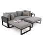Zestaw mebli ogrodowych SANTORINI Plus | Aluminium czarny | Szare poduszki OUTLET-21