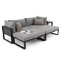 Zestaw mebli ogrodowych SANTORINI Plus | Aluminium czarny | Szare poduszki OUTLET-22