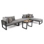 Zestaw mebli ogrodowych SANTORINI Plus | Aluminium czarny | Szare poduszki OUTLET-23