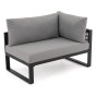 Zestaw mebli ogrodowych SANTORINI Plus | Aluminium czarny | Szare poduszki OUTLET-24