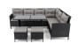 Zestaw mebli ogrodowych dla 9 osób PARIS | Technorattan | Czarny | Poduszki szare 01 OUTLET-4