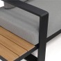 Zestaw mebli ogrodowych VIENNA | Aluminium czarny | Szare poduszki-14
