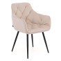 Krzesło tapicerowane DC-0082-3 | Ciemny beż | Nogi czarne | OUTLET-1