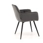Krzesło tapicerowane DC-0084-3 Szary welur | Nogi złote | OUTLET-9