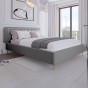 Łóżko tapicerowane SF1041 | 140x200 | Welur | Szary | OUTLET-1