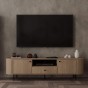 Szafka RTV OVALIO 2F1S (321) | Dąb cremona | Czarne nogi | SZYBKA WYSYŁKA-2