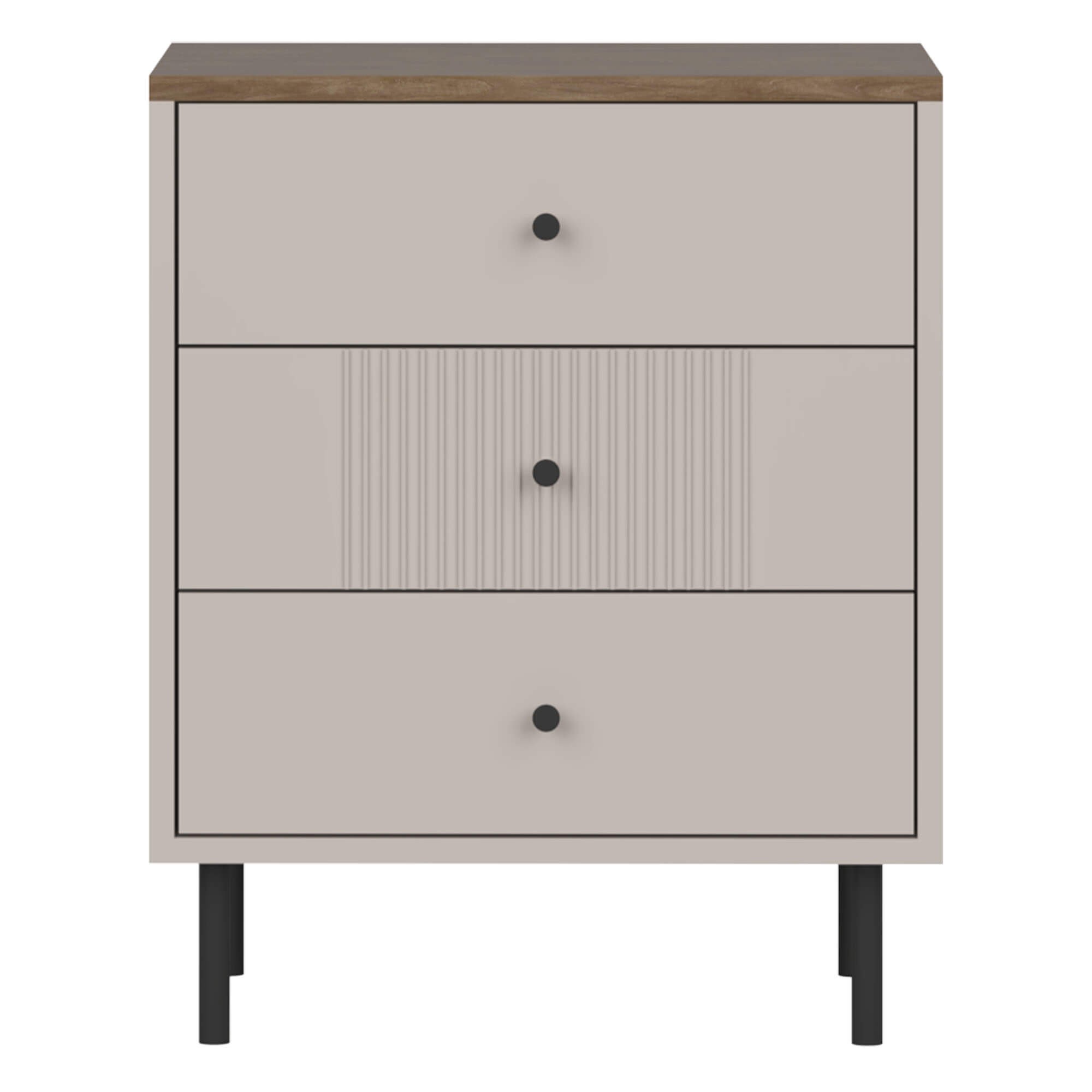 Szafka nocna TIRAMISU 3S | Cashmere/Oak Antico