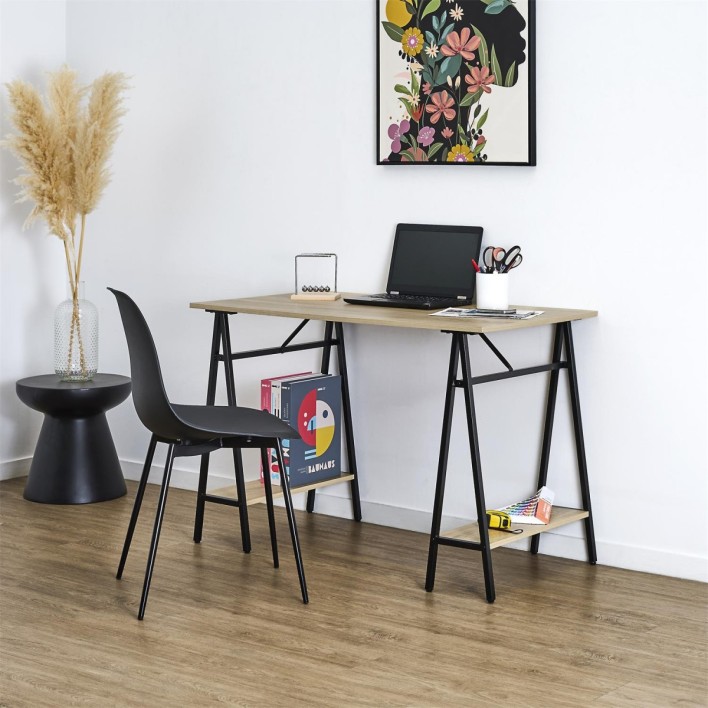 Biurko Archi 110x60cm naturalne/czarne