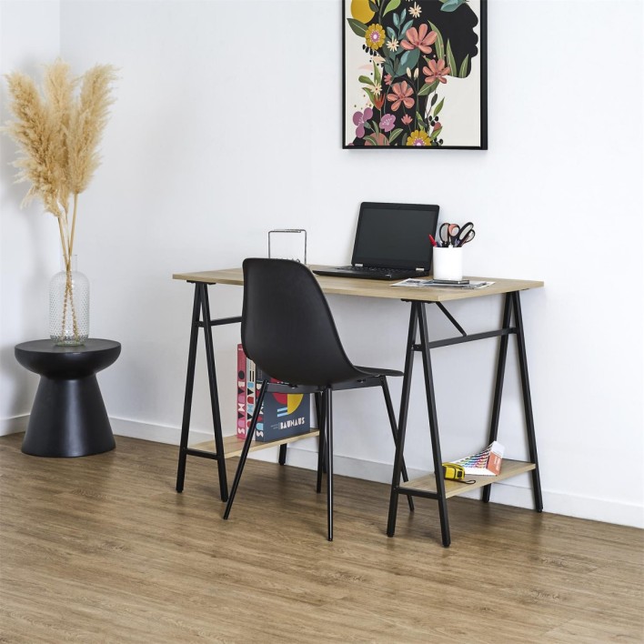 Biurko Archi 110x60cm naturalne/czarne