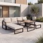 Zestaw mebli ogrodowych RIMINI + Stół Sycylia | Aluminium czarny | Beżowe poduszki-2