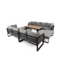 Zestaw mebli ogrodowych RAVENA DUO + Stół Sycylia | Aluminium czarny | Szare poduszki OUTLET-4