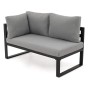 Zestaw mebli ogrodowych RAVENA DUO + Stół Sycylia | Aluminium czarny | Szare poduszki OUTLET-19