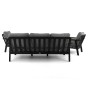 Zestaw mebli ogrodowych z aluminium PROVENCE | Czarne + imitacja drewna | Szare poduszki OUTLET-7