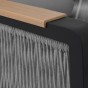 Zestaw mebli ogrodowych z aluminium PROVENCE | Czarne + imitacja drewna | Szare poduszki OUTLET-8