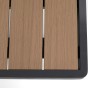 Zestaw mebli ogrodowych z aluminium PROVENCE | Czarne + imitacja drewna | Szare poduszki OUTLET-10