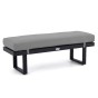 Zestaw mebli ogrodowych z aluminium PROVENCE | Czarne + imitacja drewna | Szare poduszki OUTLET-20
