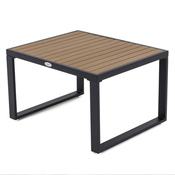 Zestaw mebli ogrodowych SANTOS | Aluminium czarny | Szare poduszki