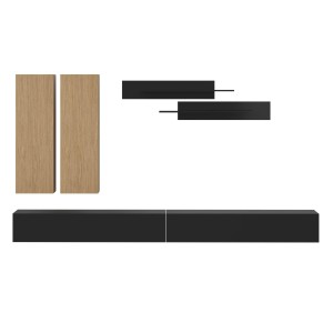 Meblościanka SLIM | Oak Primavera/Black