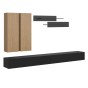 Meblościanka SLIM | Oak Primavera/Black-5