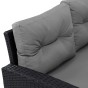 Zestaw mebli ogrodowych dla 9 osób TOKIO | Technorattan | Czarny | Poduszki szare OUTLET-17