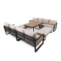 Zestaw mebli ogrodowych RIMINI DUO + Stół Sycylia | Aluminium czarny | Beżowe poduszki OUTLET-4