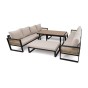 Zestaw mebli ogrodowych RIMINI DUO + Stół Sycylia | Aluminium czarny | Beżowe poduszki OUTLET-6