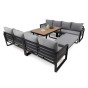 Zestaw mebli ogrodowych RIMINI DUO + Stół Sycylia | Aluminium czarny | Szare poduszki OUTLET-4