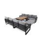 Zestaw mebli ogrodowych RIMINI DUO + Stół Sycylia | Aluminium czarny | Szare poduszki OUTLET-7
