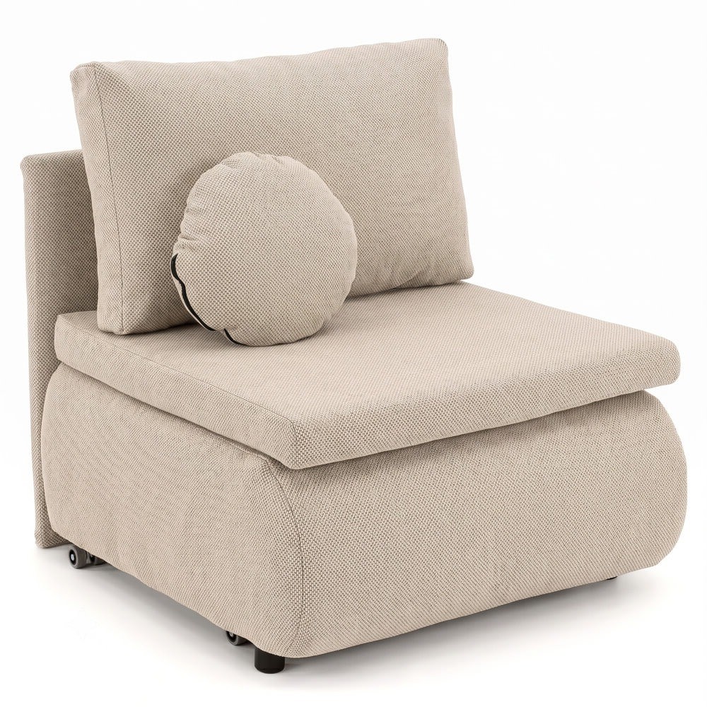 Sofa z funkcją spania PETITE | 80 | Tapicerowany tył | Poduszka w zestawie | Curio 09 | OUTLET