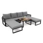 Zestaw mebli ogrodowych SANTOS | Aluminium czarny | Szare poduszki | OUTLET-3