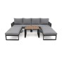 Zestaw mebli ogrodowych SANTOS | Aluminium czarny | Szare poduszki | OUTLET-7