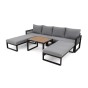 Zestaw mebli ogrodowych SANTOS | Aluminium czarny | Szare poduszki | OUTLET-8