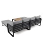 Zestaw mebli ogrodowych SANTOS | Aluminium czarny | Szare poduszki | OUTLET-11