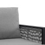 Zestaw mebli ogrodowych SANTOS | Aluminium czarny | Szare poduszki | OUTLET-20
