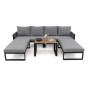 Zestaw mebli ogrodowych SANTOS | Aluminium czarny | Szare poduszki | OUTLET-22