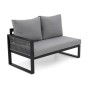 Zestaw mebli ogrodowych SANTOS | Aluminium czarny | Szare poduszki | OUTLET-23