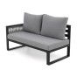 Zestaw mebli ogrodowych SANTOS | Aluminium czarny | Szare poduszki | OUTLET-24